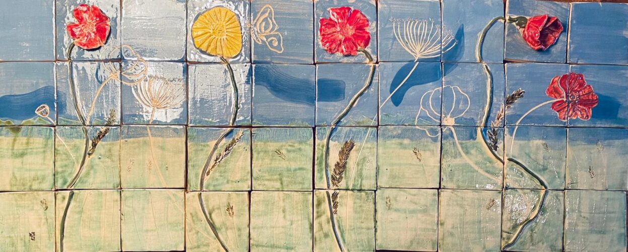 Tegeltableau Bloemenweide (Verkocht)