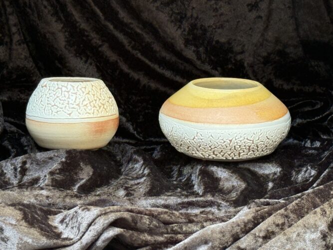 Sorelle Legno set €80,= Ø9cm en Ø12cm houtgestookt La Borne 2025