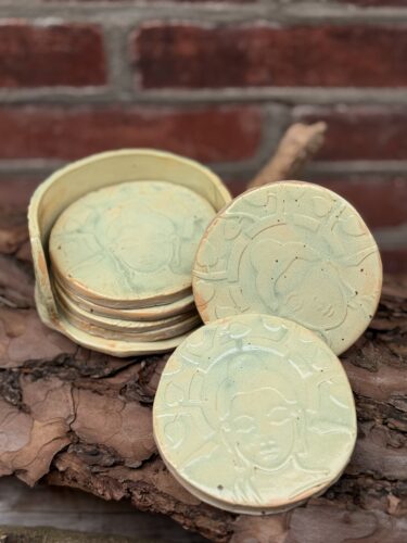 Sottobicchiere Buddah set met houder €39,=